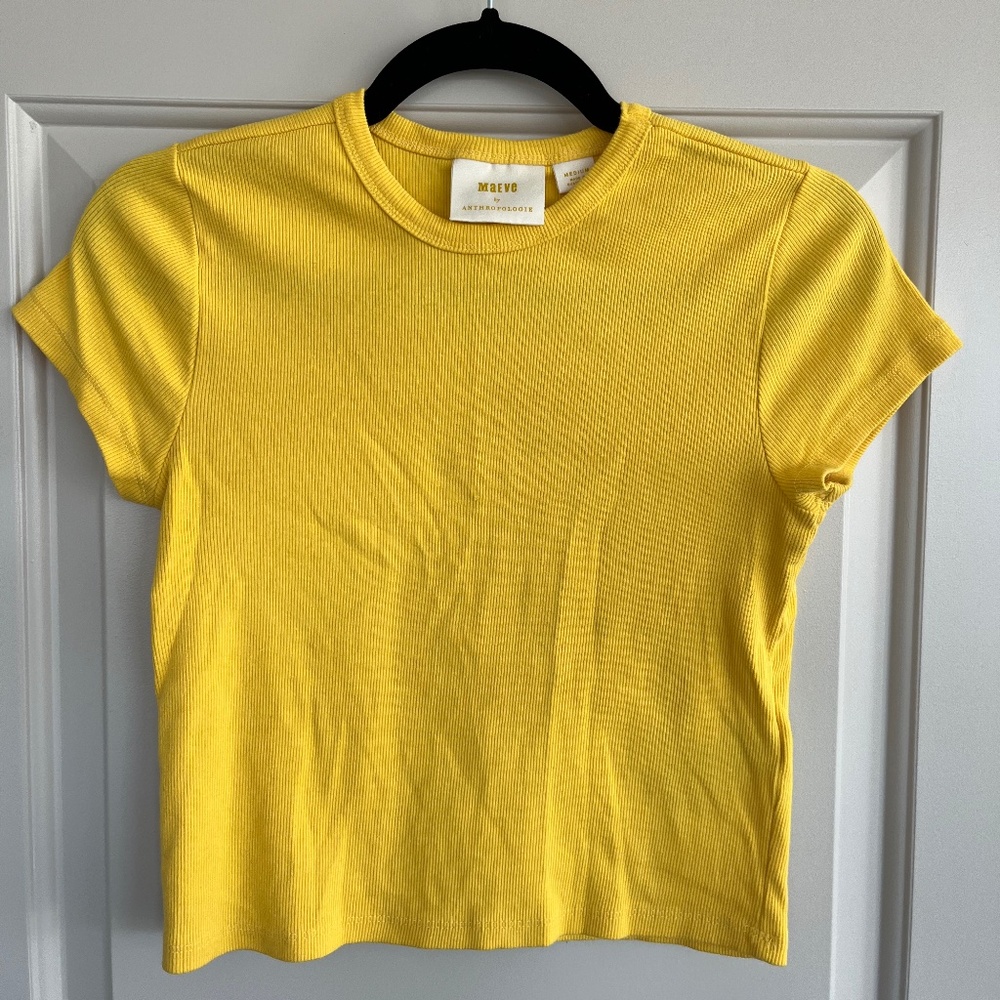 Anthropologie The Blair Baby Tee by Maeve: Cropped Edition